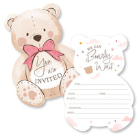 We Can Bearly Wait Shaped Fill-In Invitations - 12 Ct