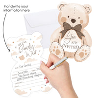 We Can Bearly Wait Shaped Fill-In Invitations - 12 Ct