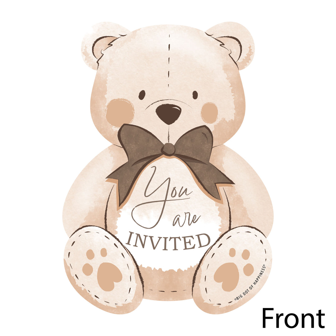 We Can Bearly Wait Shaped Fill-In Invitations - 12 Ct