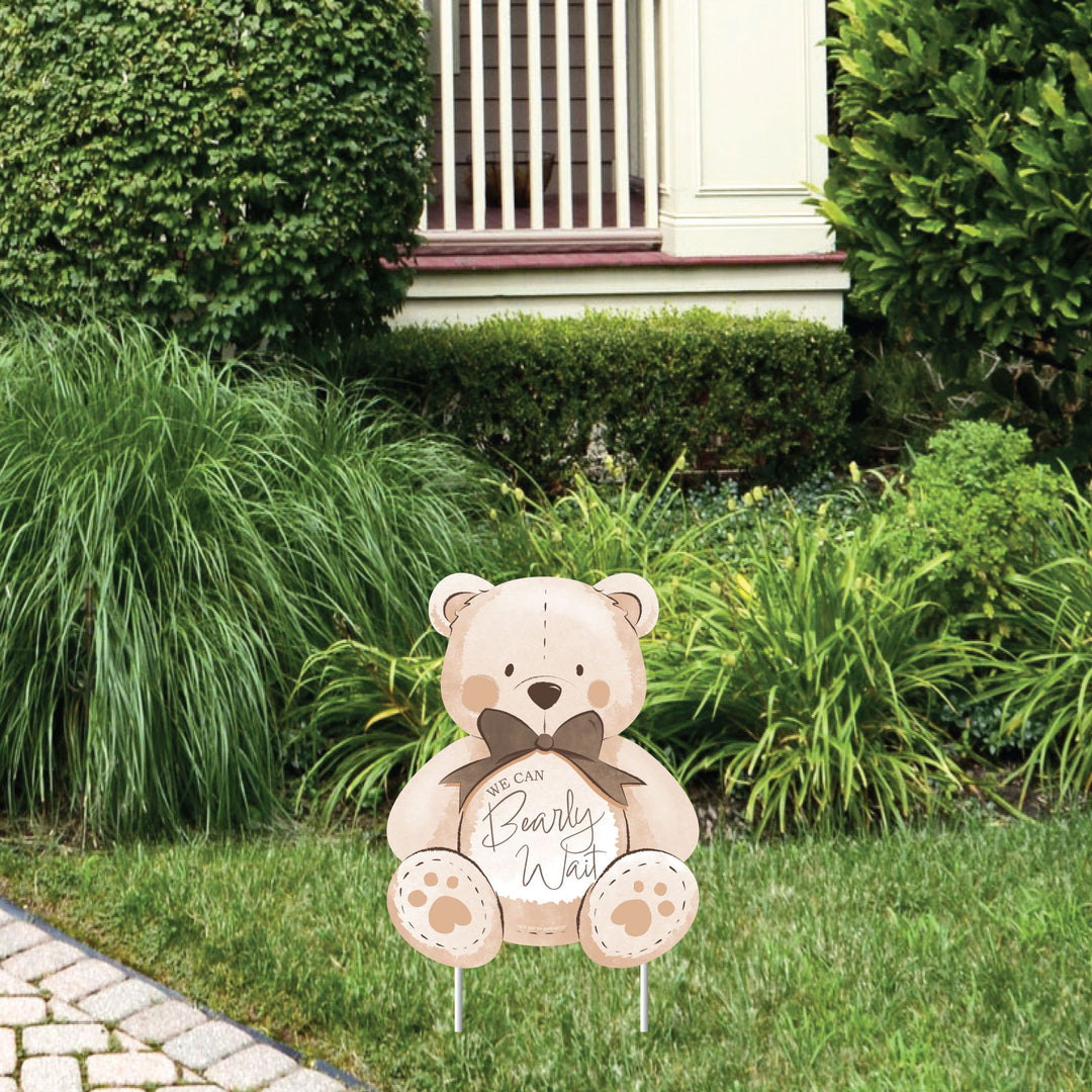 We Can Bearly Wait  Yard Sign - 1 Pc