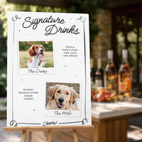 Personalized Photo Signature Drinks Wedding Sign (Select Your Size)