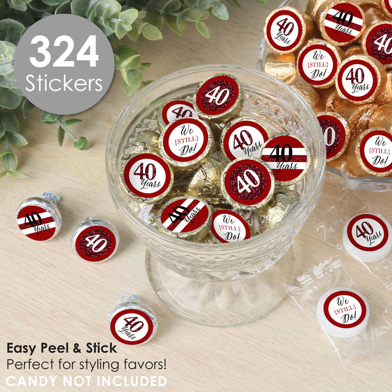We Still Do - 40th Wedding Anniversary - Anniversary Party Small Round Candy Stickers - Party Favor Labels - 324 Count