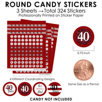 We Still Do - 40th Wedding Anniversary - Anniversary Party Small Round Candy Stickers - Party Favor Labels - 324 Count
