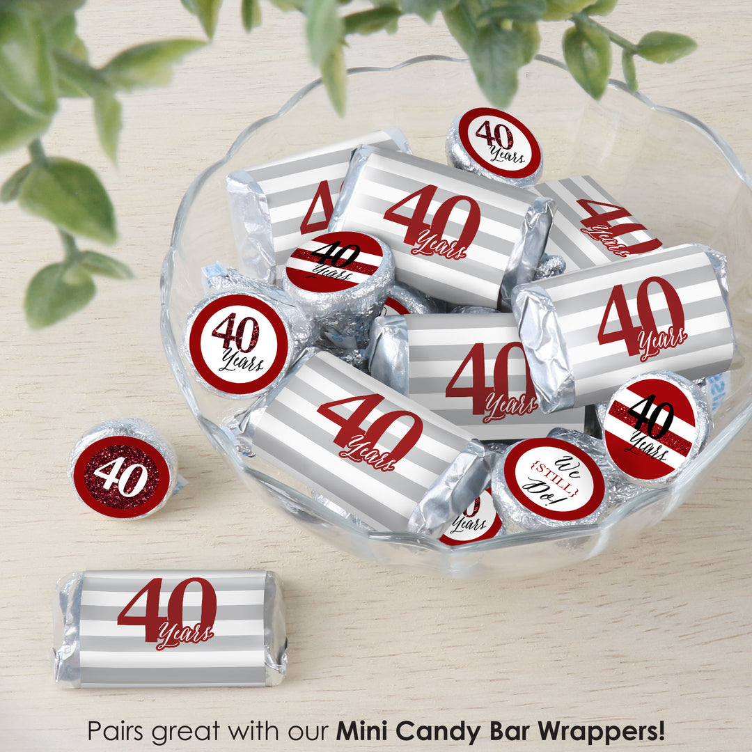 We Still Do - 40th Wedding Anniversary - Anniversary Party Small Round Candy Stickers - Party Favor Labels - 324 Count