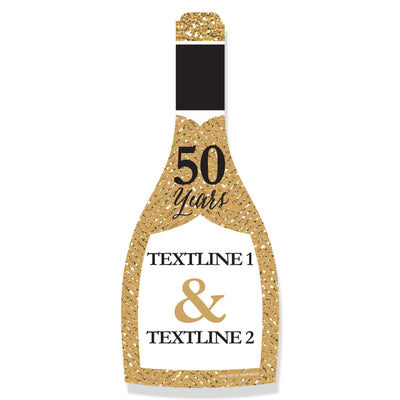 Custom We Still Do - 50th Wedding Anniversary - Cake, Champagne Bottle and 50 Shape Decorations - Anniversary Party Large Photo Props - 3 Pc