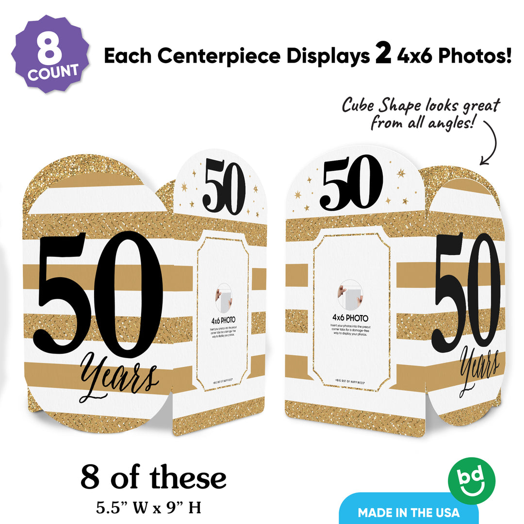 50th Wedding Anniversary Photo Centerpieces - 8 Ct