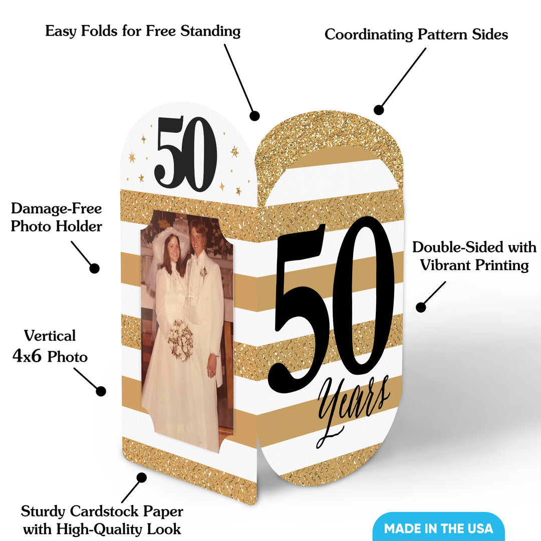 50th Wedding Anniversary Photo Centerpieces - 8 Ct