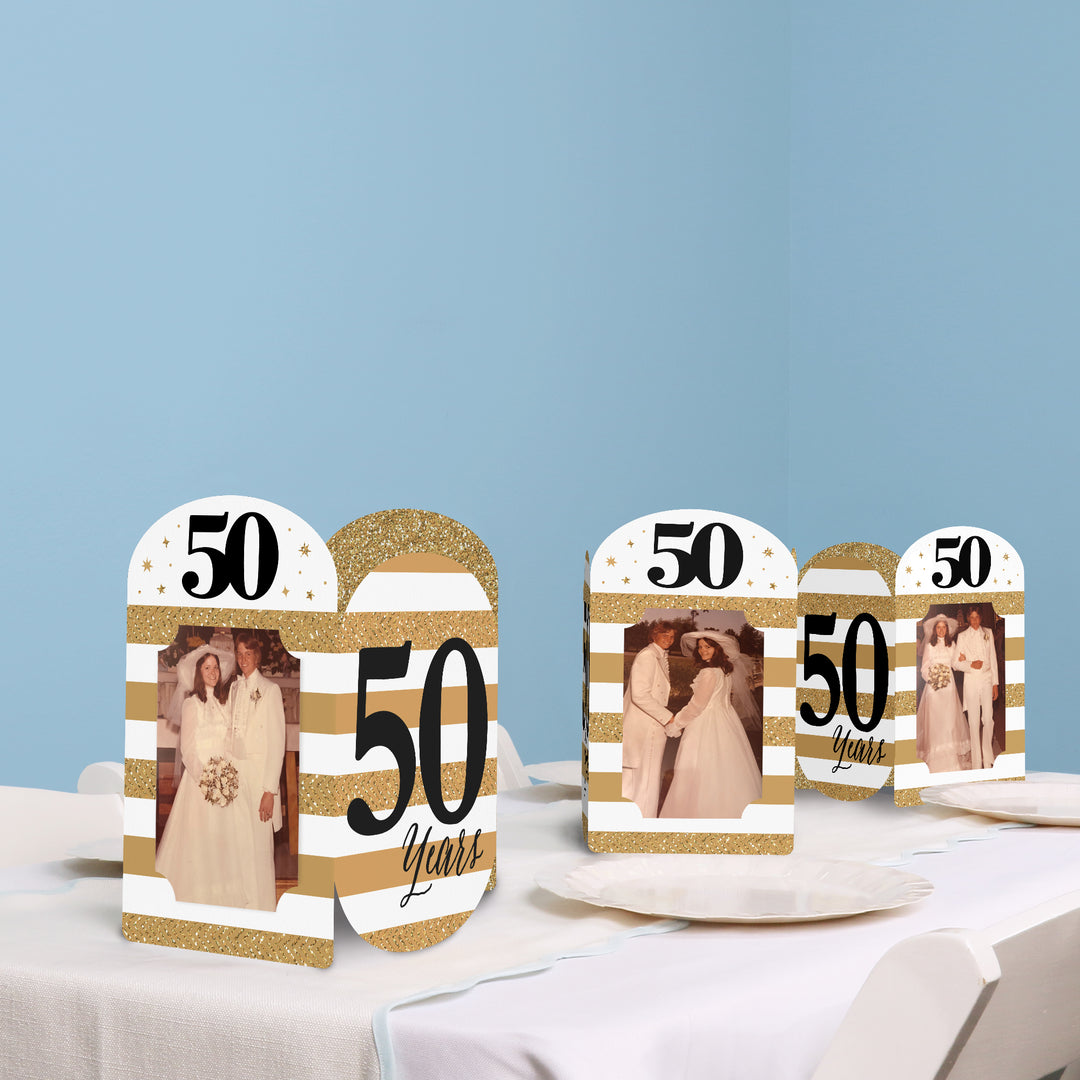 50th Wedding Anniversary Photo Centerpieces - 8 Ct