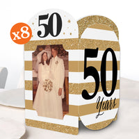 50th Wedding Anniversary Photo Centerpieces - 8 Ct