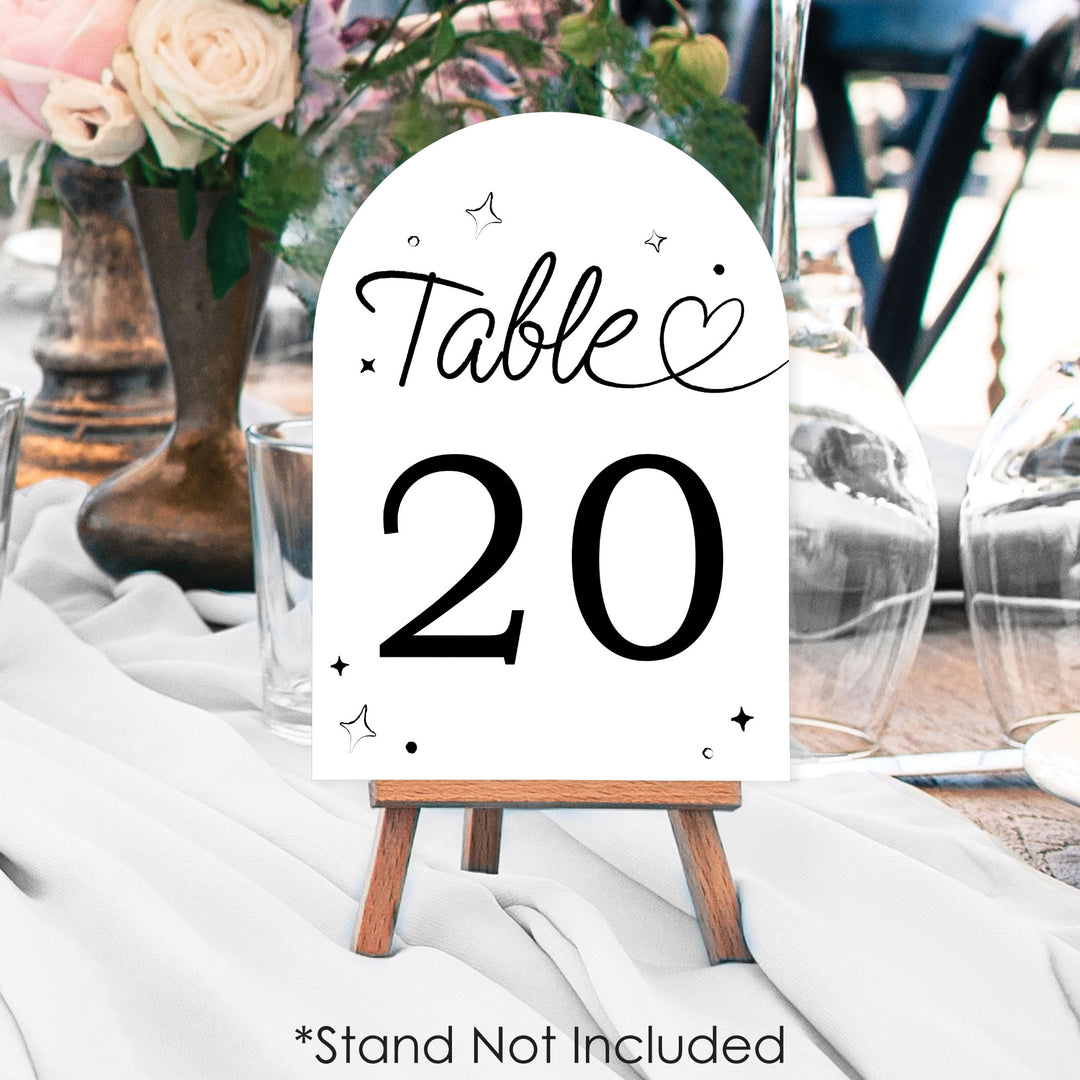 Wedding Hearts Table Numbers - 20 Ct