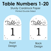 Wedding Hearts Table Numbers - 20 Ct