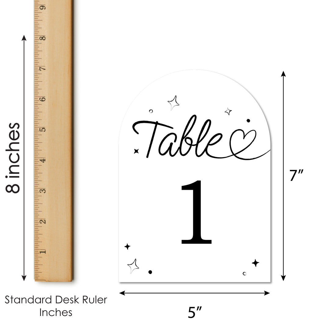 Wedding Hearts Table Numbers - 20 Ct