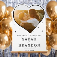 Personalized Photo Wedding Hearts Welcome Sign (Select Your Size)