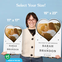 Personalized Photo Wedding Hearts Welcome Sign (Select Your Size)