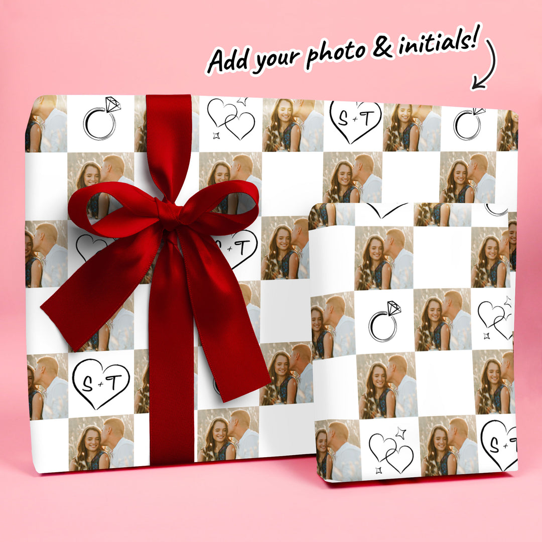 Custom Photo Wrapping Paper - Wedding Rings