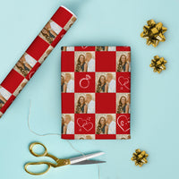 Custom Photo Wrapping Paper - Cherry Red Wedding Rings