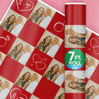 Custom Photo Wrapping Paper - Cherry Red Wedding Rings