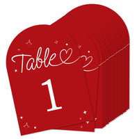 Wedding Hearts Table Numbers - 20 Ct