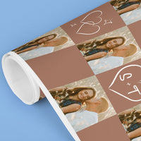 Custom Photo Wrapping Paper - Mocha Brown Wedding Rings