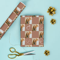 Custom Photo Wrapping Paper - Mocha Brown Wedding Rings