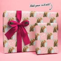 Custom Photo Wrapping Paper - Pink Wedding Rings