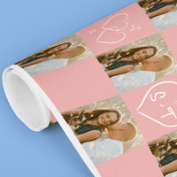 Custom Photo Wrapping Paper - Pink Wedding Rings