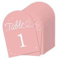 Wedding Hearts Table Numbers - 20 Ct