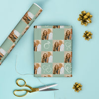 Custom Photo Wrapping Paper - Sage Green Wedding Rings