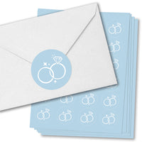 Wedding Rings Envelope Seal Stickers - 120 Ct