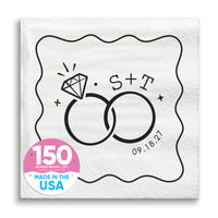 Custom Text - Wedding Rings Napkins