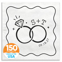 Custom Text - Wedding Rings Napkins