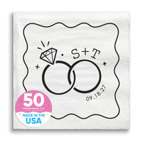 Custom Text - Wedding Rings Napkins