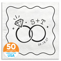 Custom Text - Wedding Rings Napkins