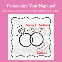 Custom Text - Wedding Rings Napkins
