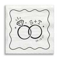 Custom Text - Wedding Rings Napkins