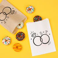 Custom Text Paper Treat Bags - Wedding Rings