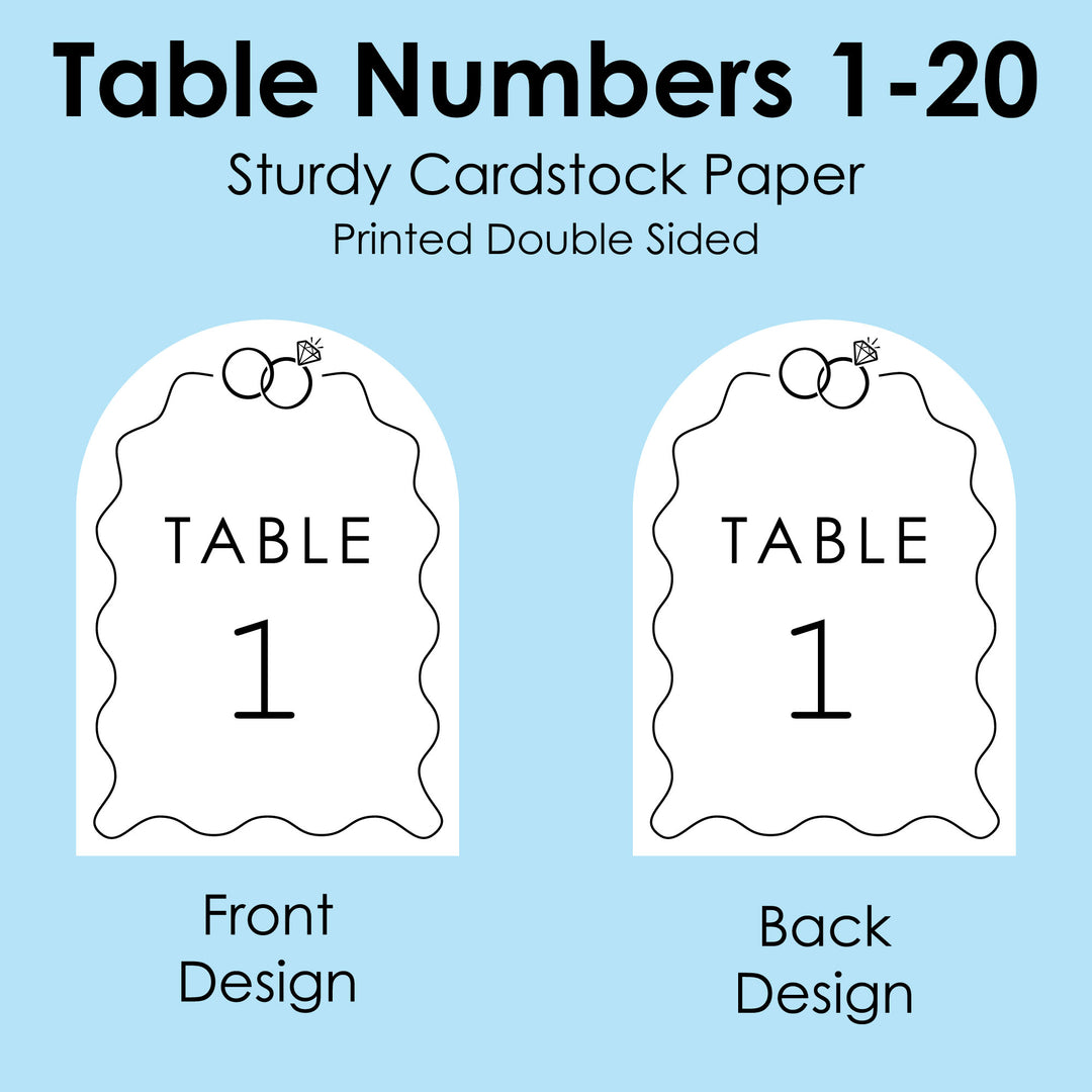 Wedding Rings Table Numbers - 20 Ct