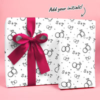 Custom Text Wrapping Paper - Wedding Rings