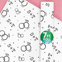 Custom Text Wrapping Paper - Wedding Rings