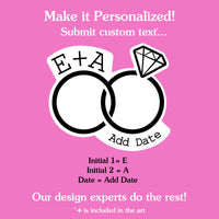 Custom Text Wedding Rings Temporary Tattoos - 12 Ct