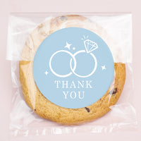 Wedding Thank You Stickers & Clear Cookie Bags - 25 Ct
