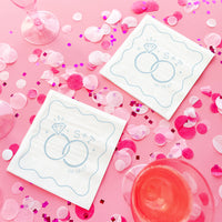 Custom Text - Dusty Blue Wedding Rings Napkins