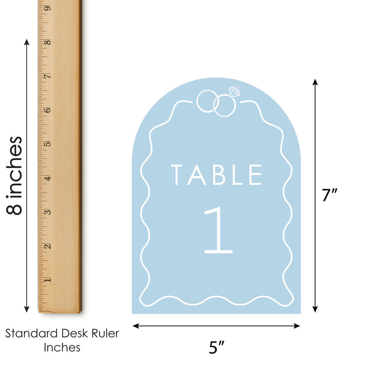 Wedding Table Numbers - Playful Dusty Blue Squiggle Design | BigDotOfHappiness.com – Big Dot of Happiness LLC wedding-table-numbers-playful-dusty-blue-squiggle-design-bigdotofhappiness-com-big-dot-of-happiness-llc