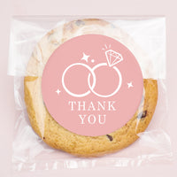 Wedding Thank You Stickers & Clear Cookie Bags - 25 Ct