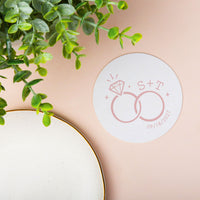 Custom Text Coasters - Wedding Rings