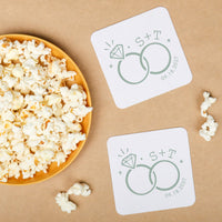 Custom Text Coasters - Wedding Rings