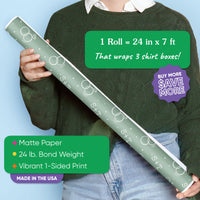 Custom Text Wrapping Paper - Sage Green Wedding Rings