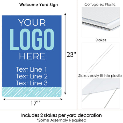 Custom Logo Welcome Yard Sign - Personalized Branded Business Party Lawn Decor