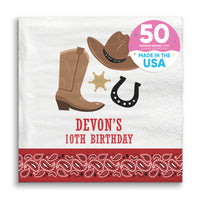 Custom Text Napkins - Western