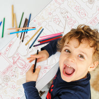 Kids coloring western table runner at country-themed party